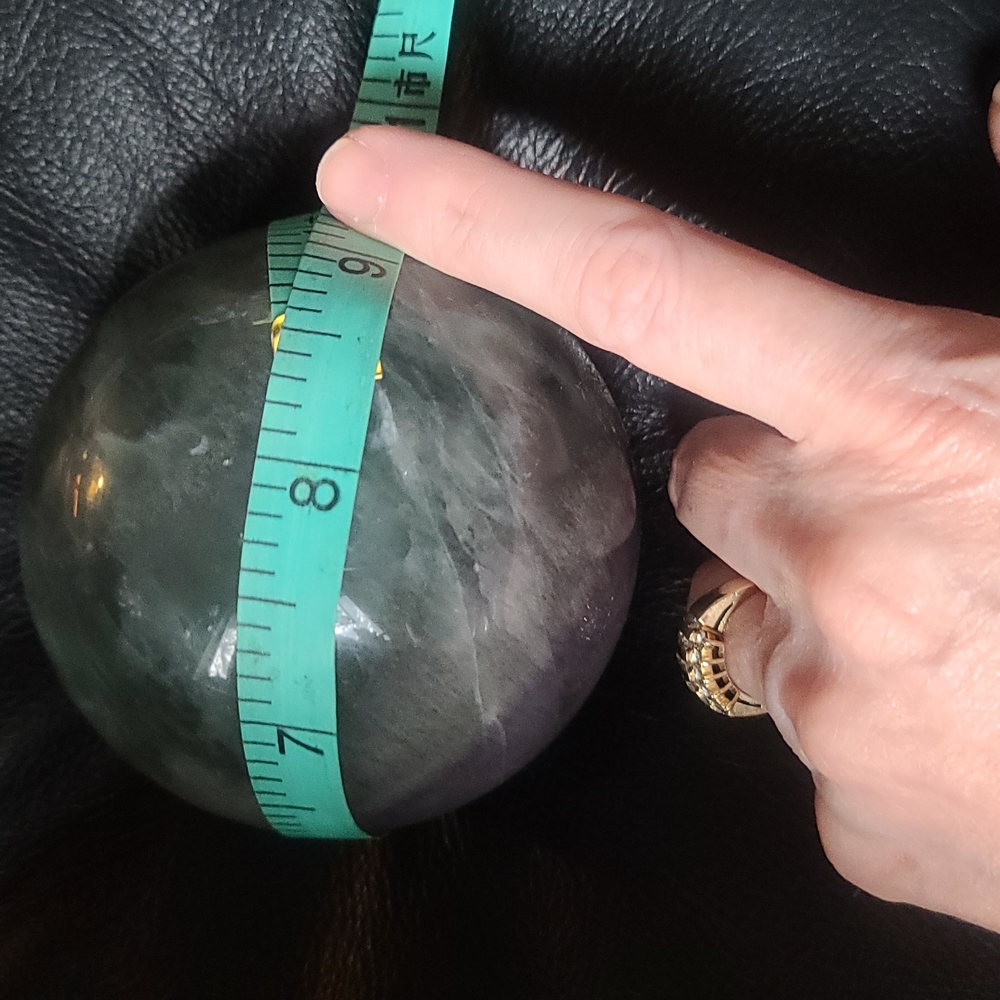 Beautiful rainbow Fluorite sphere #1 more than 8" diameter! - Picture 3 of 11